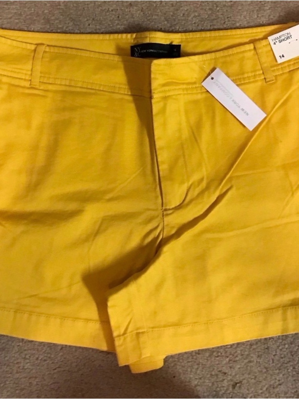 New York & Company Bright Yellow Women's Chino Shorts size 14